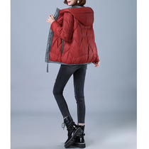 High quality white duck down jacket women 21 winter New Korean short large size loose thin hooded jacket