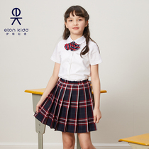Yaton Chronicle Childrens College Dress Classic White Shirt Primary School Students Summer Girl Short Sleeve Shirt 22C903