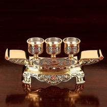 Yuantong Buddha with high feet of water supply cup pure copper glass cup tea cup for Guan Gong God of wealth Copper Cup Buddha cup supplies