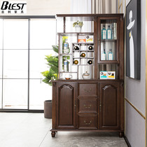 American solid wood hall cabinet Small apartment foyer entrance cabinet Living room screen partition cabinet Door decoration wine cabinet Shoe cabinet