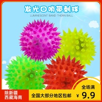 Creative luminous prickly massage ball bouncing pinching called night Market stall Square Flashing childrens toys Hot gifts