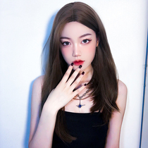 Split Wig Woman Long Hair Summer Temperament Net Red Collarbone Hair long hair None Liu Hai wig sleeve Natural full head cover