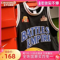 Crissrex Store Battles embroidered breathable American retro basketball casual sports vest jersey