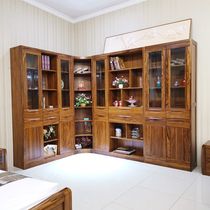 Yagi ten Culvert Ukim Wood Bookcase 23 Five Door Corner Bookcase Combination With Glass Door Bookcase Furniture