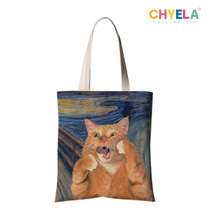 Big Fat Orange Cat Evil Messed Up Fame Painting Cry Surrounding Cloth Bag DIY Custom Personality Creative Illustrations Environmental Protection Package AU42