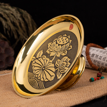 New Lotus golden fruit plate pure copper home living room dedicated to Shendai tribute plate tribute Buddha equipment supplies