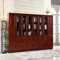 Office Furniture Paint Bookcase Wood Office Cabinet Post Solid Wood Leather Bookcase Floor Cabinet File Cabinet Information Cabinet