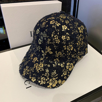 Tide brand spring and summer baseball cap female fashion Joker printing retro style hat Japanese Korean version of small fragrance shade cap