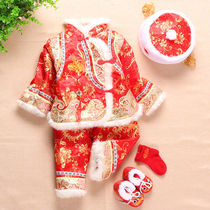 Baiyenfu Lunar New Year festive womens baby dress girl Han uniforms winter clothing baby Dowling winter newborns Catching Zhou Gown