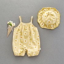 Net red baby clothes shake sound summer clothes Baby princess suit bib pants Summer baby girl breathable female breathable