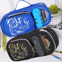 Password lock stationery box Male primary school student pencil box portable large-capacity pen bag tarpaulin pencil bag Childrens pen box