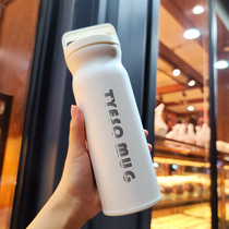 Brief frescoed warm cup female creative trend student water glass sub 304 stainless steel with tea sepal portable flower tea cup