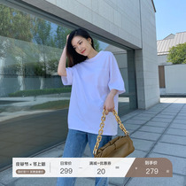 MSBEAST Classic Joker Japan 100% long staple cotton profile loose pocket short sleeve t-shirt womens shoulder top