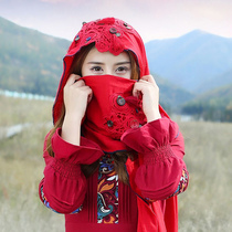 Two people Story spring and summer ethnic style Yunnan Lijiang tourism photo shawl embroidered red scarf female winter SP0388