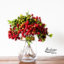 JK Mu space new magenta Green Blue Purple Super simulation fake flower Berry fake fruit with leaves