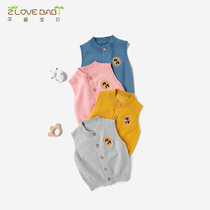 Baby vest top 0 newborn clothes spring and autumn knitted cardigan 1 year old baby vest warm horse clip sweater