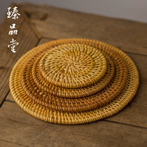 Handmade Vietnamese rattan coasters Autumn Rattan Kung Fu tea coasters Raising pot mat Pot holder Tea holder Tea set zero matching