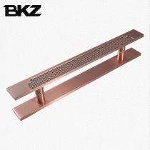 New Chinese heart-shaped glass door handle black door handle sliding door hotel solid wood door handle bronze handrail