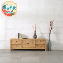 Retro furniture New Chinese cabinet Solid wood locker Chinese TV cabinet Low cabinet Antique side cabinet Log pine