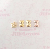 (Spot) Japanese imported nail jewelry putiel bear jewelry baby bear does not fade delicate 3 pieces