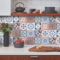 Kitchen Greaseproof Stickler Self-Adhesive Tile Sticker Toilet Ground Stickup Wall Applid Bohemian Wall Sticker