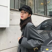 Hat female Rosex Tangk fashion autumn and winter Korean retro flat navy hat painter hat painter hat thick octagonal octagonal hat