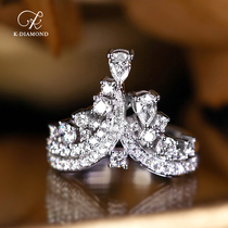 kkidamond crown diamond ring drop drill ring inlaid wedding jewels custom original design