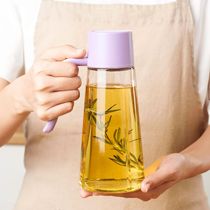 Kitchen supplies large automatic opening and closing oil bottle household glass oil jar soy sauce vinegar seasoning bottle anti-leakage oil artifact