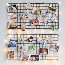 Display stand black mesh grid photo wall mesh frame paste jewelry mesh decoration fan mesh wire room decoration cute