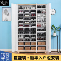 Household steel shoe cabinet balcony sunscreen large-capacity locker simple mystery locker door contain shoe cabinet lock