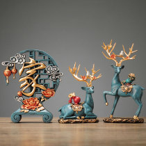 New Chinese Home Swing Piece Creativity Chinese Deer Living Room Xuanguan Adornment Tea Table Desktop Company Office Opening Ceremony