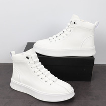 European station high-top sneakers mens 2022 new small white shoes all-match Korean version trendy casual shoes personality heightened short boots