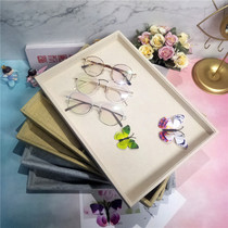 Ice velvet jute glasses display flannel sunglasses tray glasses counter decoration props glasses display box