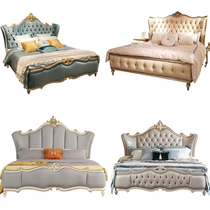 New European light luxury wood bed 8 m double bed modern minimalist American bed in net red 15 princess wedding bed