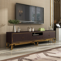 American light luxury TV cabinet tea table combination set Post Modern simple large apartment solid wood side cabinet new living room cabinet