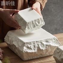 Hotel Restaurant Featured Stone plate Superior Sense Plate Tray Western Dining Disk Ceramic Dish Ceremony Meal