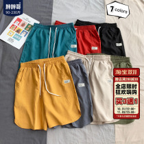 Pants mens 2022 summer tide brand loose solid color five points sports shorts thin section ins Hong Kong style large size casual pants