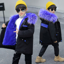 Boys Parker suit plus velvet thickened detachable liner two-piece set Winter New handsome childrens down cotton jacket