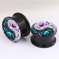 European and American personality acrylic butterfly yin and yang Taiji inner tooth expander fashion male and female allergic ear expansion