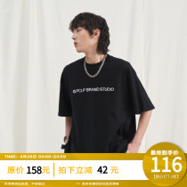 PCLP pure cotton short sleeve mens summer country tide card 2021 new loose lovers dress half sleeve t-shirt