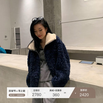 MSBEAST imported Luna fur one-piece coat womens short lamb fur fur knit collar can stand up