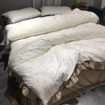 A Full Cotton B Flannel LOVE BED FOUR PIECES DOUBLE FACE COTTON PLUS SUEDE WINTER CORAL SUEDE BED PRINCESS WIND