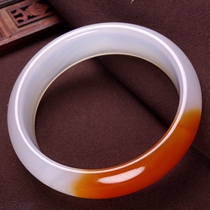 Leak collection-grade red and white material 56 inner diameter agatewarm as jade jade bracelet hz01258 G