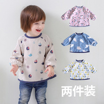 Baby Food Coveralls Waterproof Spring Summer Bibs Girls Western Style Kids Long Sleeve Backwear Hoodies Boys 100% Cotton