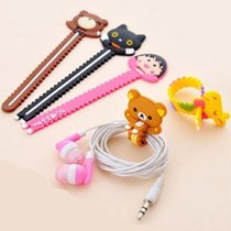 Korean Version Cute Cartoon Small Serrated Perforated Type Winder Headphone Baler Wire Winder Wire Winding Wire Winder