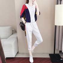 European station tide brand casual foreign style suit womens 2021 spring new fashion temperament thin sports two-piece set tide