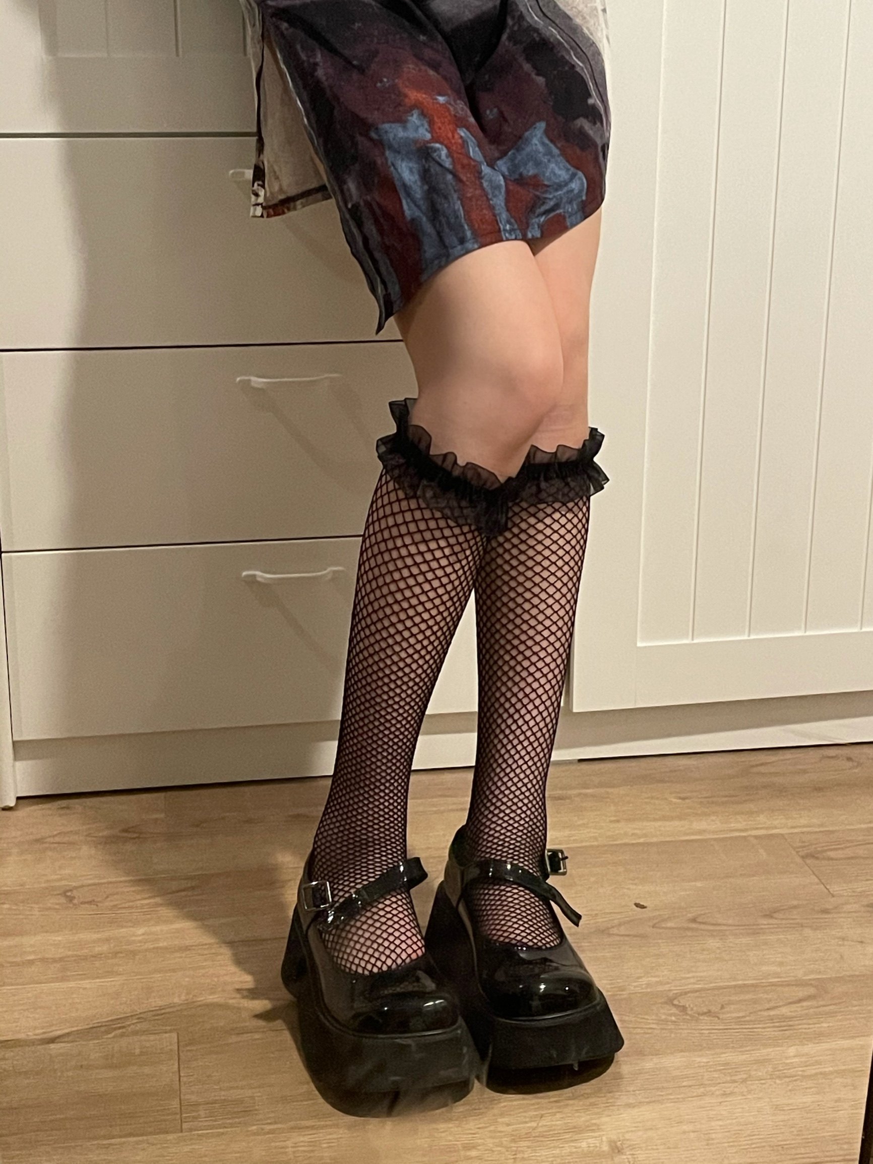 nunnally 蝴蝶结网袜丝袜合集网纱花边甜美性感渔网袜高筒袜 - 买家秀