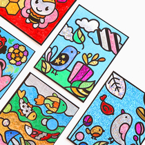Childrens spot color stickers Creative magic stickers Kindergarten handmade diy production Colorful stickers stickers Cartoon girl