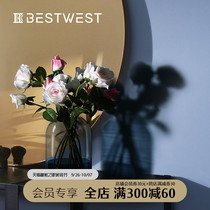 BEST WEST feel rose simulation flower ornaments dining table floral arrangement flower living room fake flower decorations