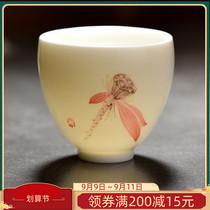 Ceramic hand-painted tea cup goat Jade kung fu small tea cup tea cup tea cup small tea bowl Cup Master Cup
